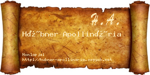 Hübner Apollinária névjegykártya
